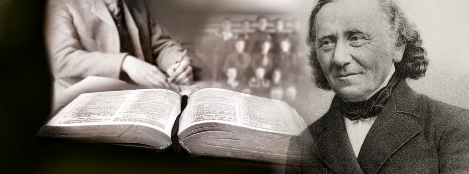 Carl Paul Caspari and a picture of a bible